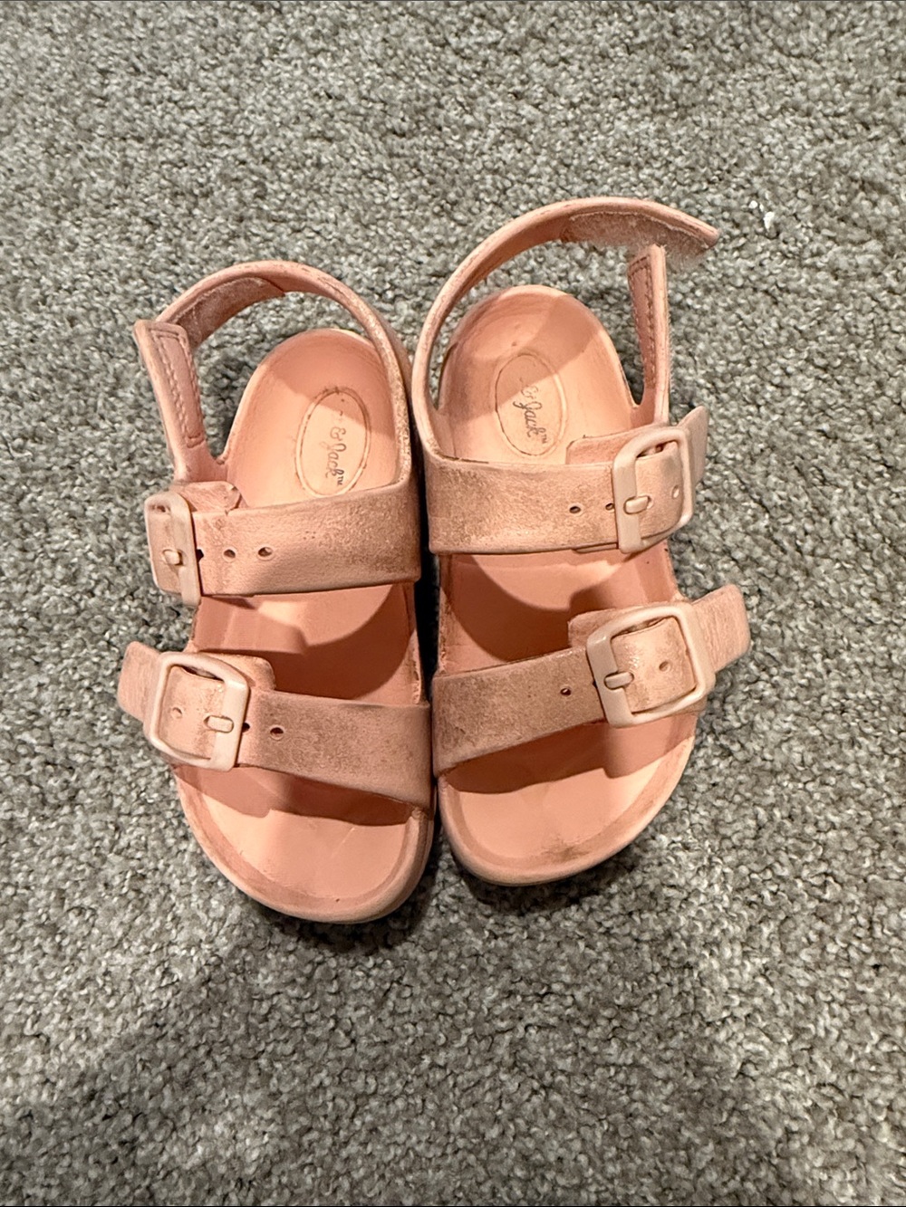Cat & Jack Peach Pink Double-Buckle Girls Sandals